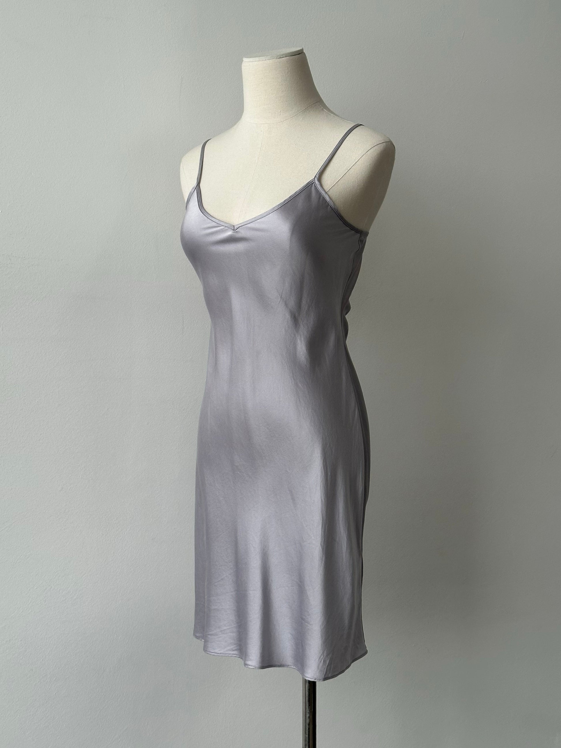 Vintage 2000s Pure Silk V Neck Mini Slip Dress - XS