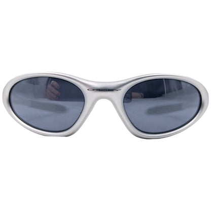 Vintage Oakley Minute 1.0 Silver Black Iridium Lense Sunglasses