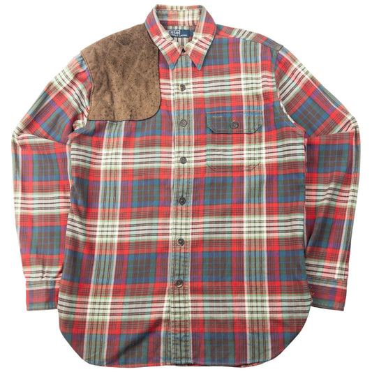 Vintage 90s Polo Ralph Lauren Checkered Long Sleeve Shooting Shirt Size S | Small, Red