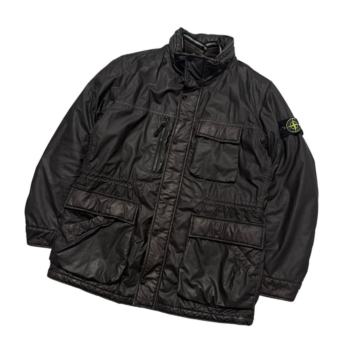 Stone Island Mussola Gommata Jacket | Large, Dark Brown