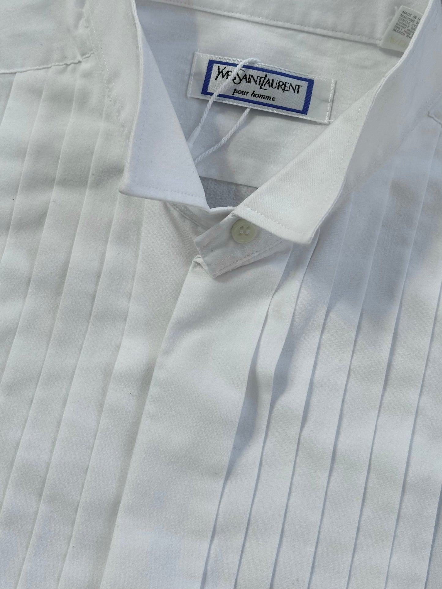 Yves Saint Laurent 1990s Cotton Tuxedo Dress Shirt - M