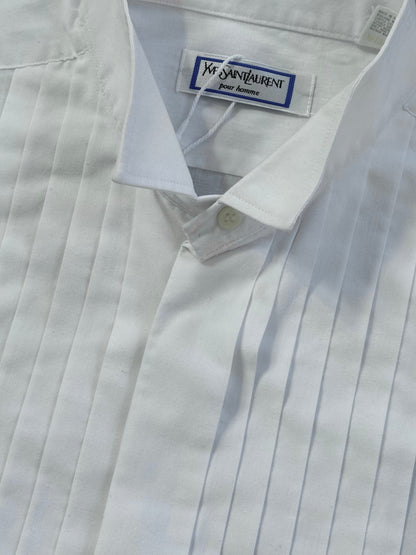 Yves Saint Laurent 1990s Cotton Tuxedo Dress Shirt - M