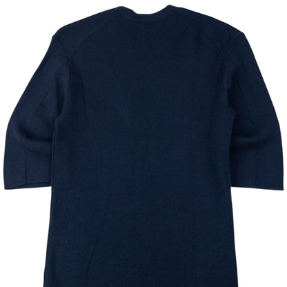 Balenciaga Paris Asymmetric Wool Dress Womens Size S | Small, Navy