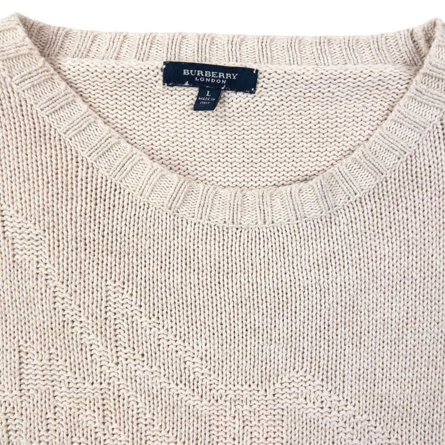 Vintage 2000s Burberry Knit Jumper Size XL | XL, Cream