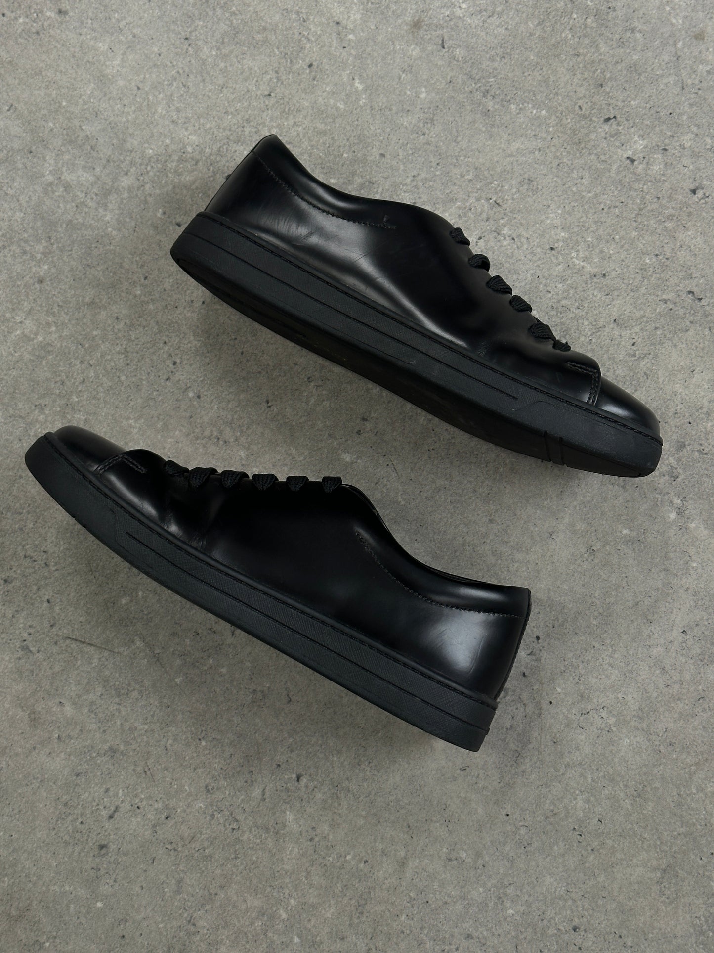 Prada Sport 2000s Leather Minimal Lace Up Trainers - UK 5.5