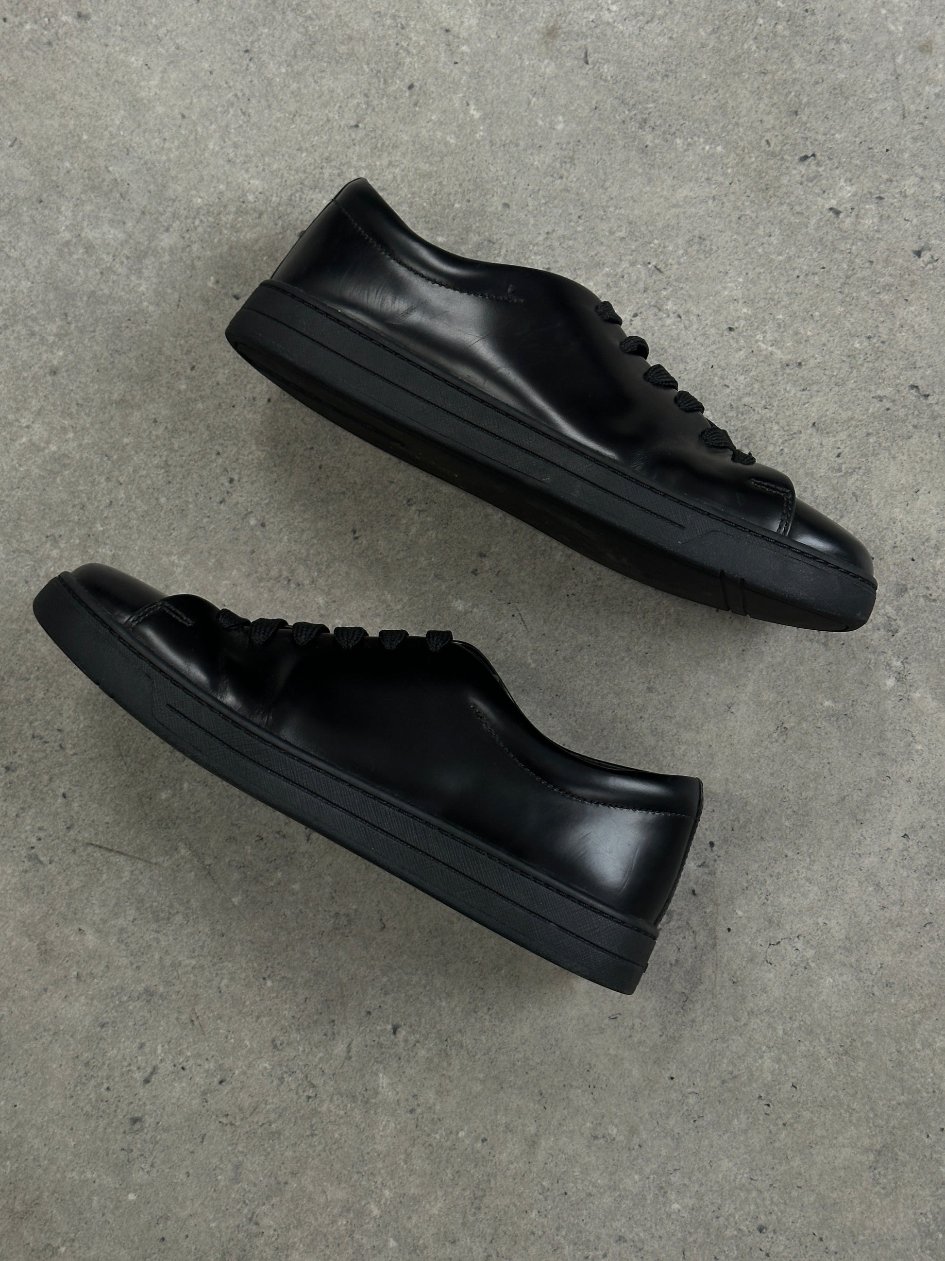 Prada Sport 2000s Leather Minimal Lace Up Trainers - UK 5.5