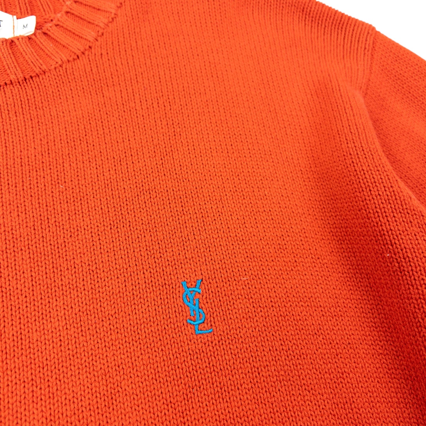 Vintage 2000s YSL Yves Saint Laurent Knit Jumper Size S | Small, Orange