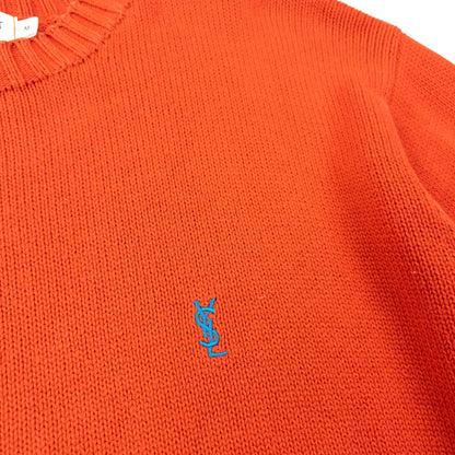 Vintage 2000s YSL Yves Saint Laurent Knit Jumper Size S | Small, Orange