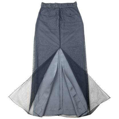 Vintage 1998 Gucci By Tom Ford Mesh Overlay Silk Skirt Womens Size W27 | W27, Grey