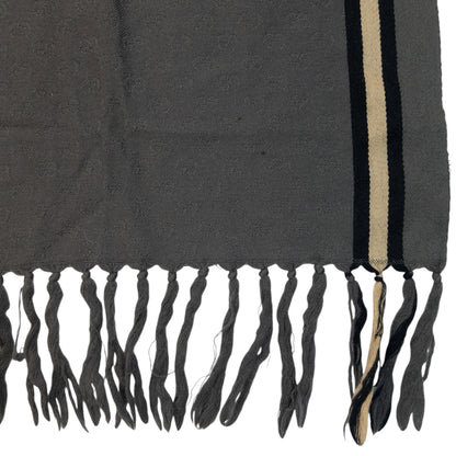 Vintage 2000s Gucci Monogram Wool Tassel Scarf | O/S, Grey