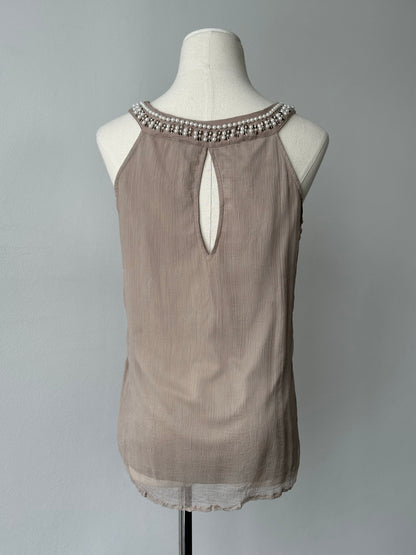 Vintage 2000s Plisse Pearl Sleeveless Top - S