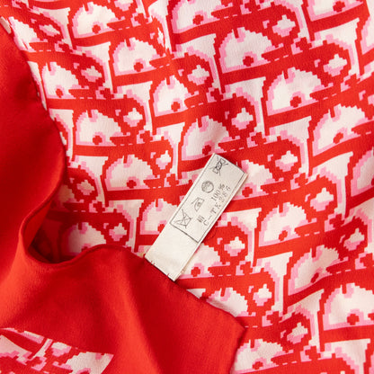 Vintage 90s Dior Monogram Pixel Silk Scarf | O/S, Red