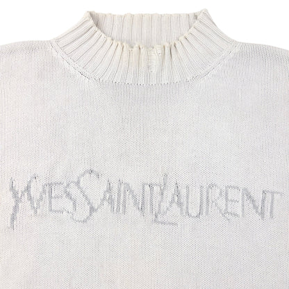 Vintage 2000s YSL Yves Saint Laurent Knit Jumper Size M | Medium, White