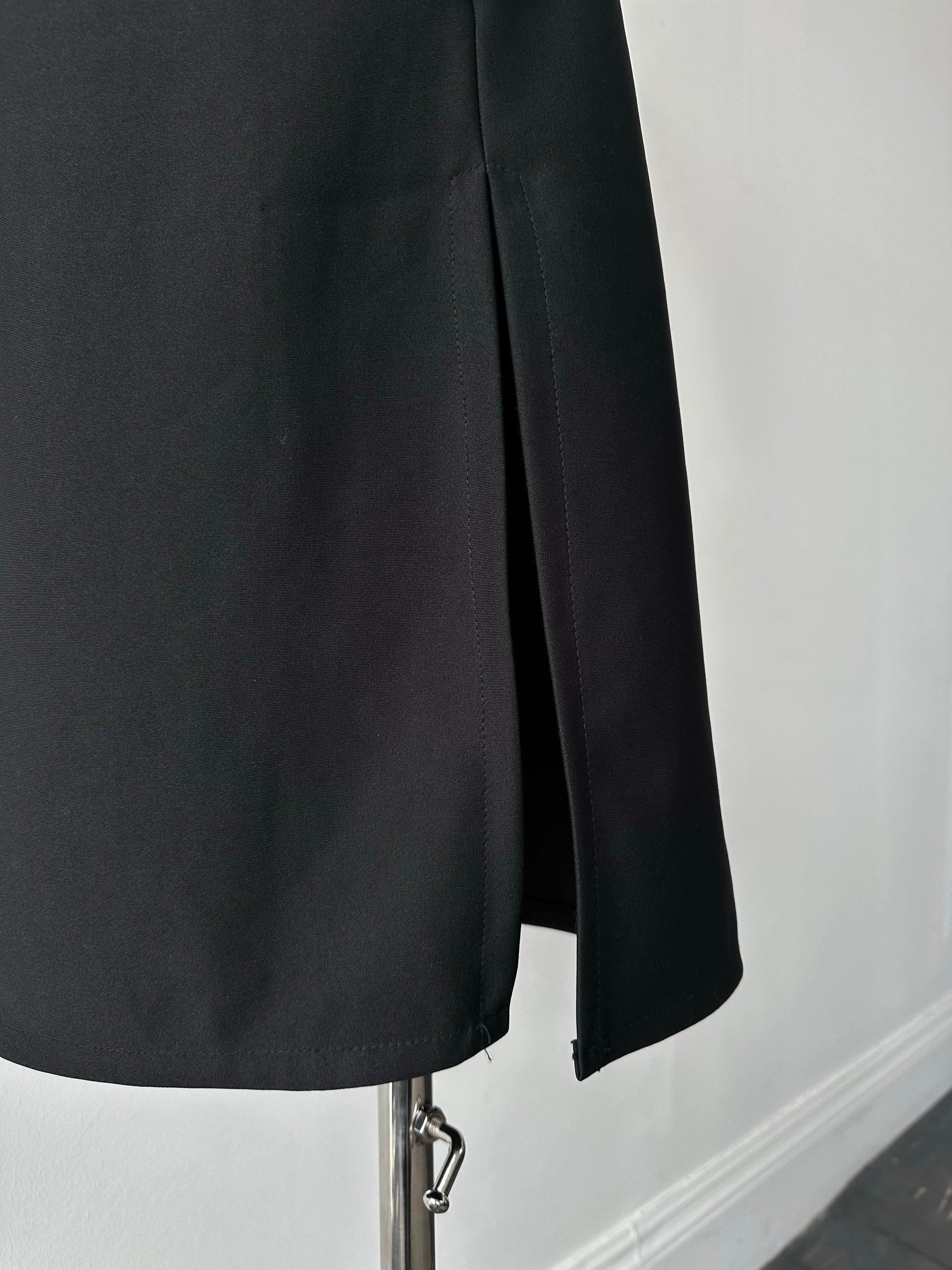Italian Vintage 1990s Nylon Slide Split Mini Skirt - W28