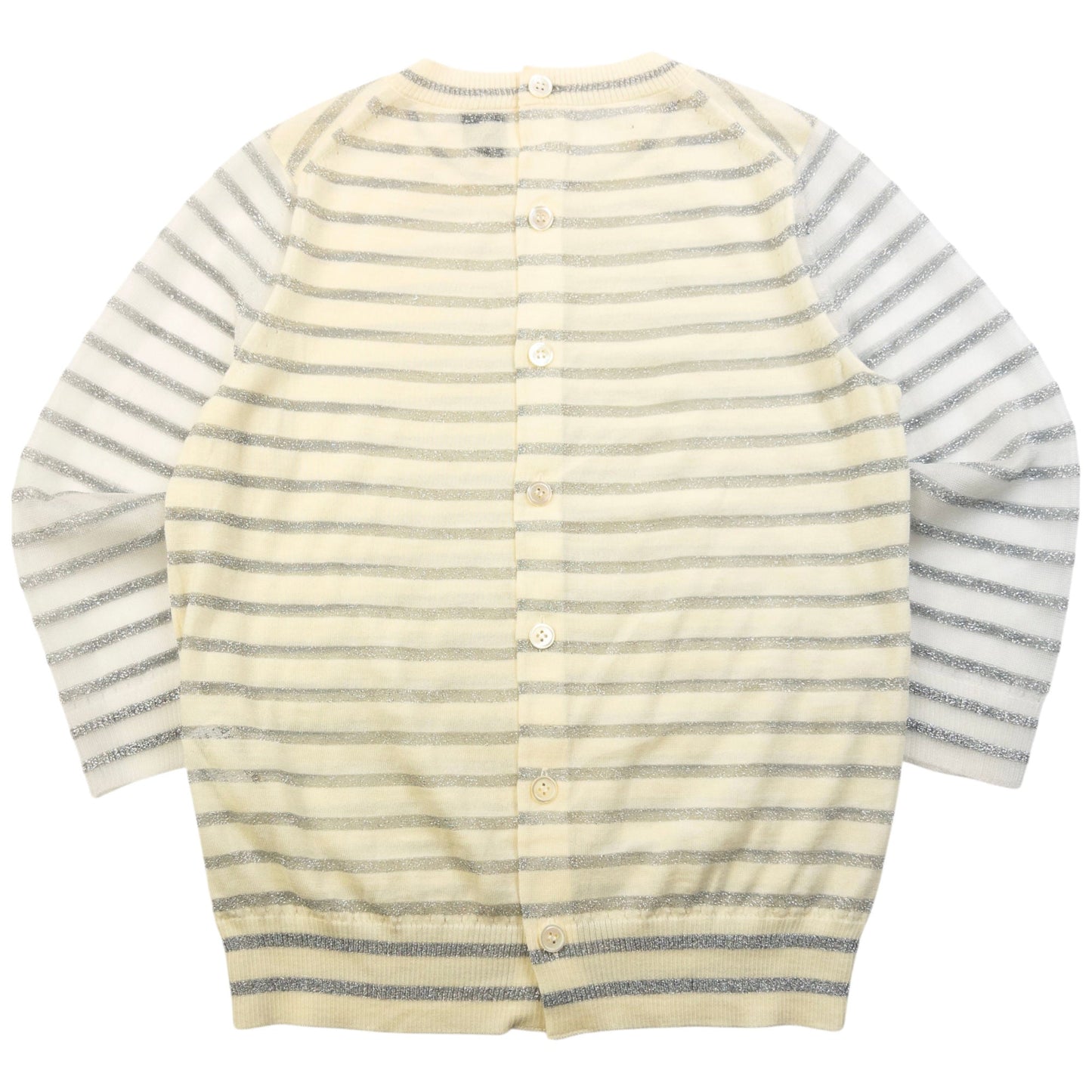 Vintage 2000s Comme Des Garçons Tricot Striped Jumper Womens Size S | Small, Cream