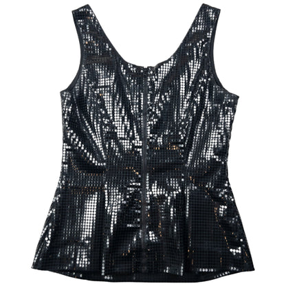 Vintage 2000s Gianni Versace Versus Sparkle Vest Top Womens Size M | Medium, Black