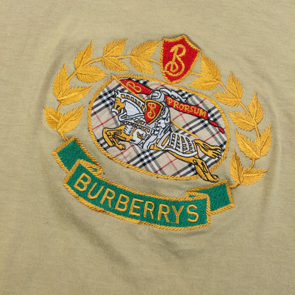 Vintage 90s Burberry Embroidered T Shirt Size S | Small, Multicoloured