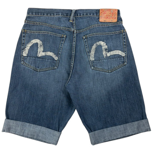 Vintage Evisu Double Gull Japanese Denim Shorts Size W33