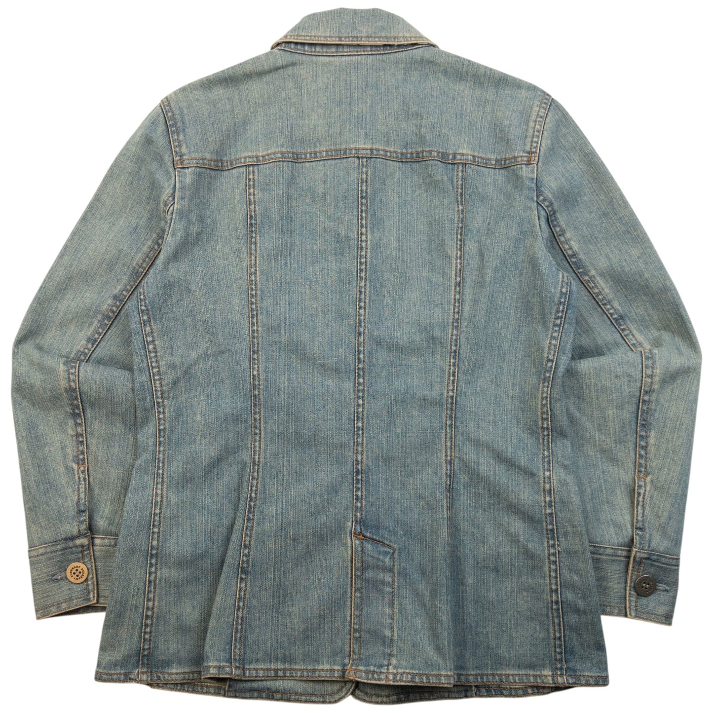 Vintage 2000s Burberry Button Up Denim Jacket Womens Size S | Small, Blue