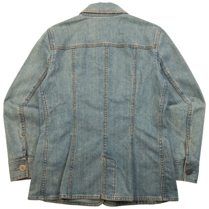 Vintage 2000s Burberry Button Up Denim Jacket Womens Size S | Small, Blue