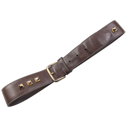 Vintage 90s Prada Studded Leather Belt Size M | O/S, Brown