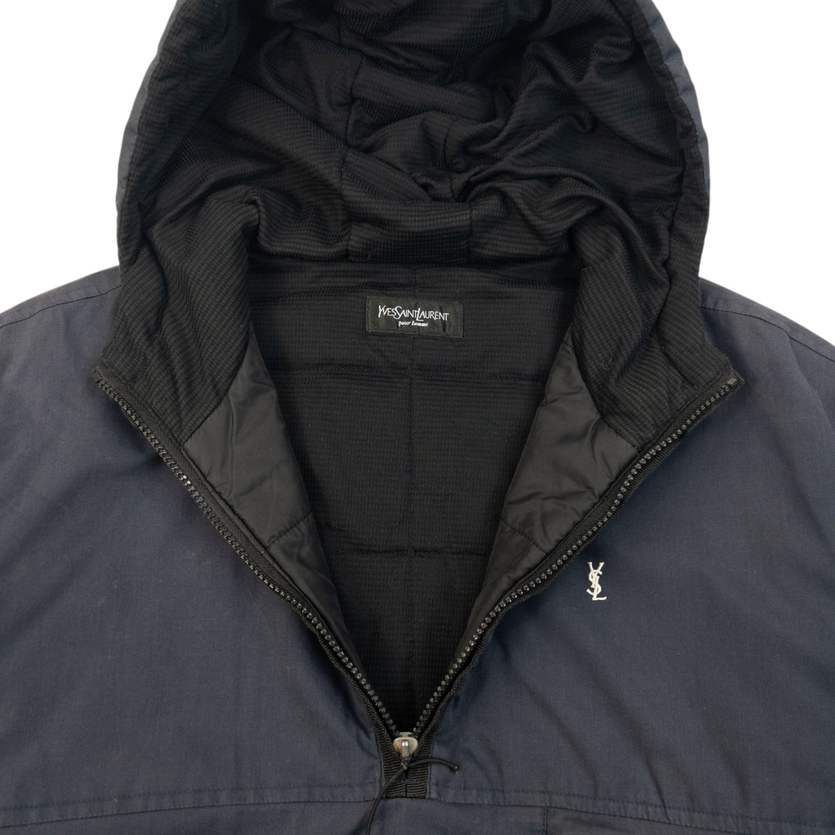 Vintage 2000s YSL Yves Saint Laurent Q Zip Padded Jacket Size L | Large, Navy