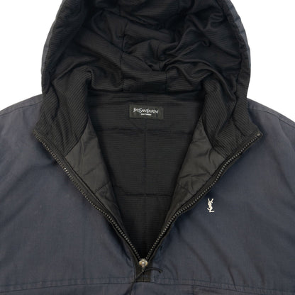 Vintage 2000s YSL Yves Saint Laurent Q Zip Padded Jacket Size L | Large, Navy