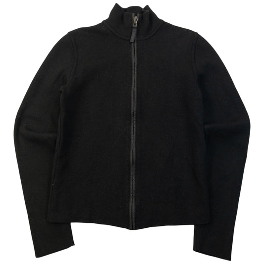 Vintage 2000s Prada Sport Zip Up Wool Jumper Womens Size M | Medium, Black