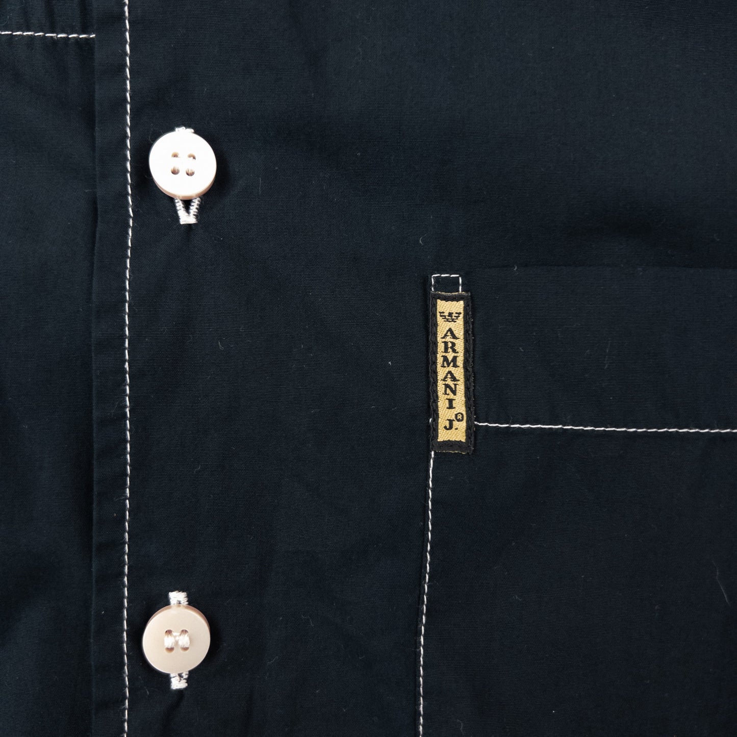 Vintage 2000s Armani Jeans Contrast Long Sleeve Button Up Shirt Size L | Large, Black