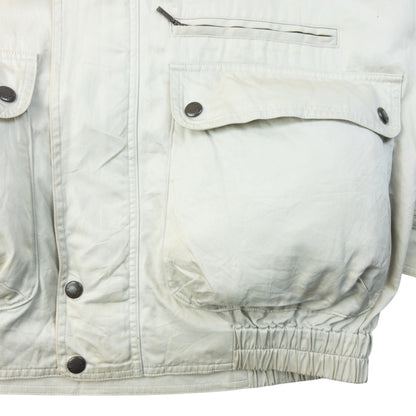 Vintage 90s Burberry Zip Up Jacket Size S | Small, Cream