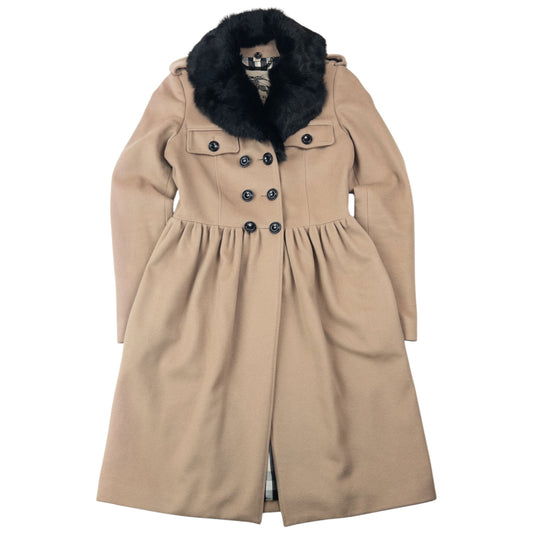 Vintage Burberry Nova Check Lined Fur Collar Jacket Womens Size M | Medium, Beige