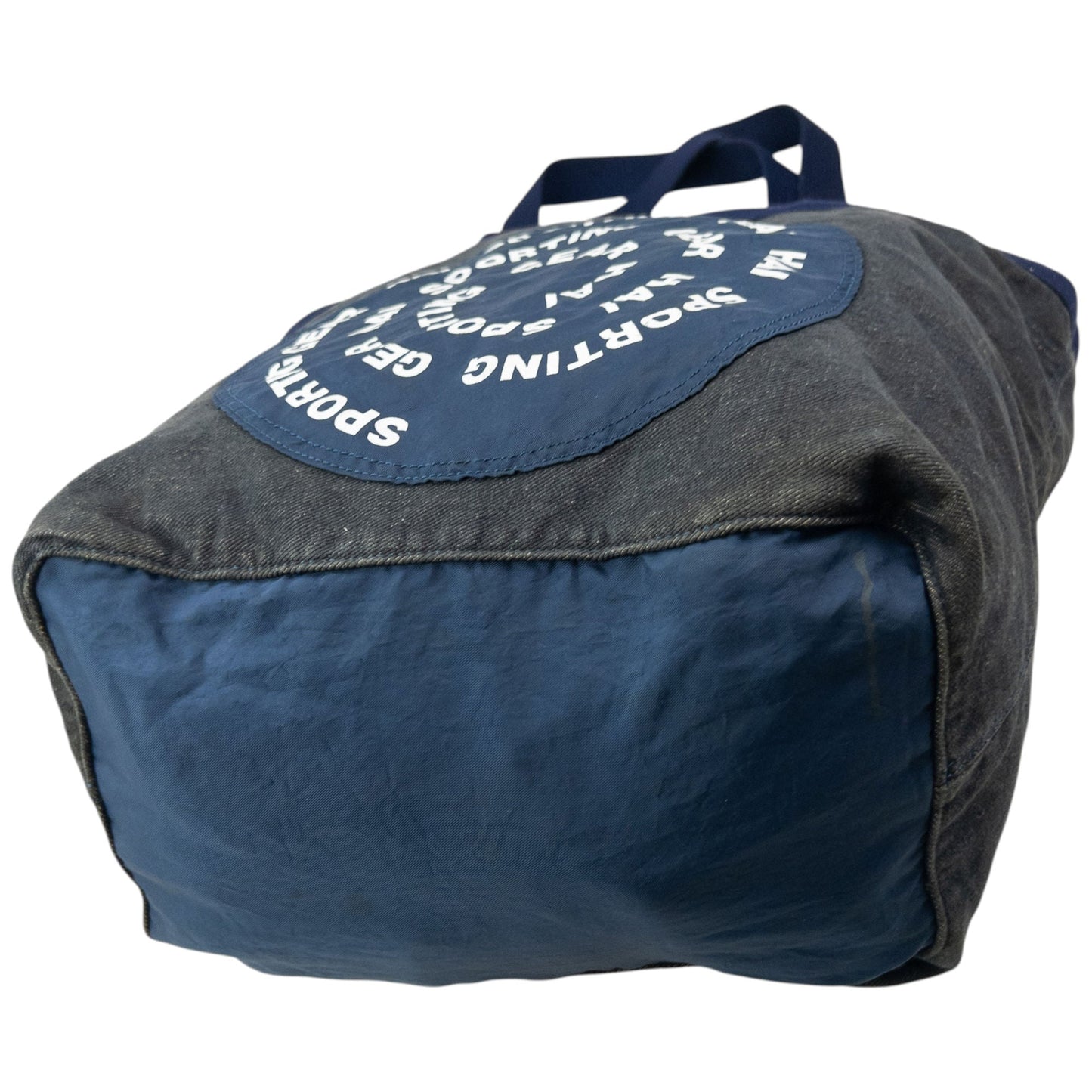 Vintage 90s Hai Sporting Gear By Issey Miyake Denim Shoulder Tote Bag | O/S, Grey
