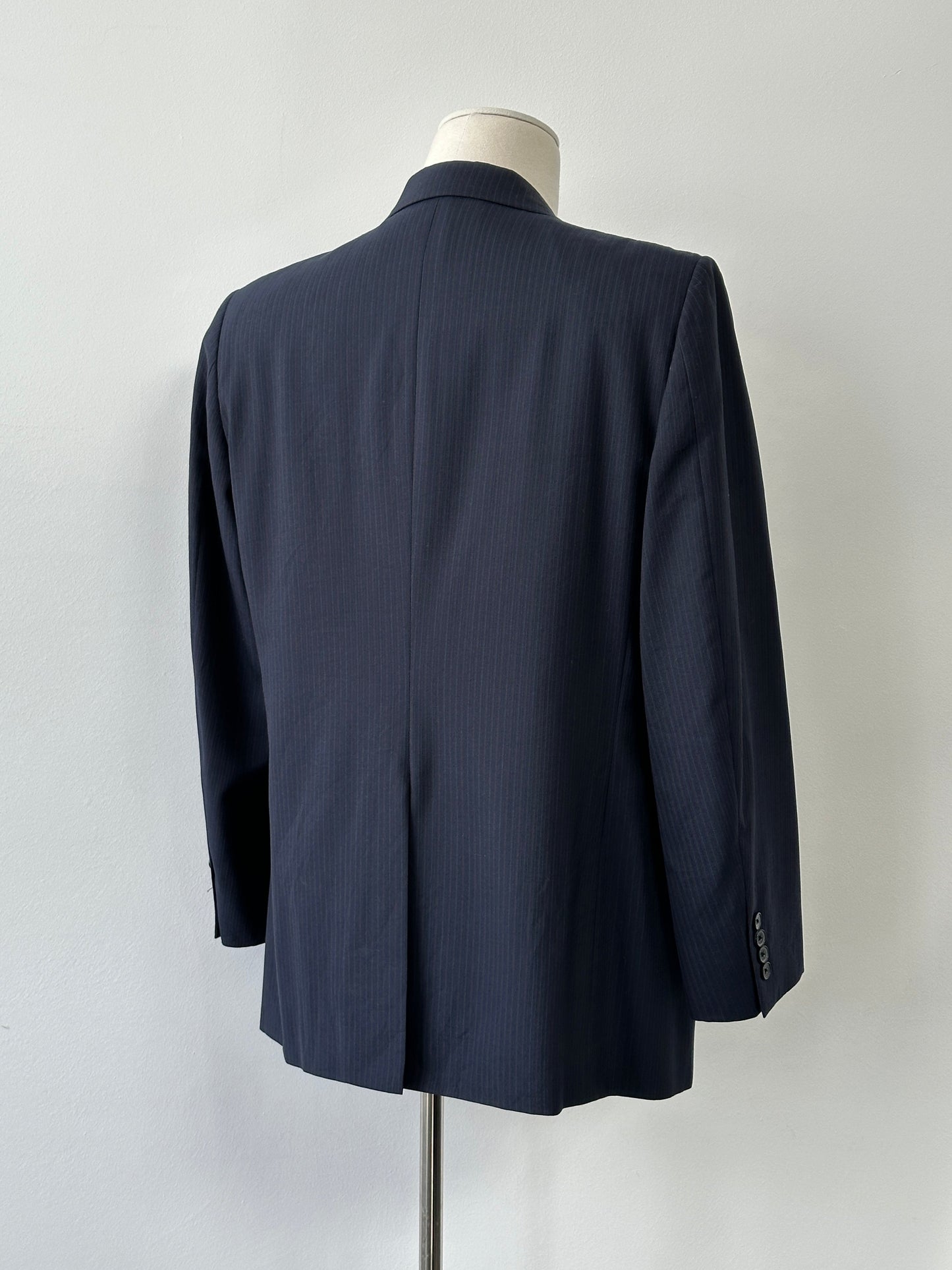 Christian Dior Monsieur 1980s Striped Single Breasted Blazer - 44R