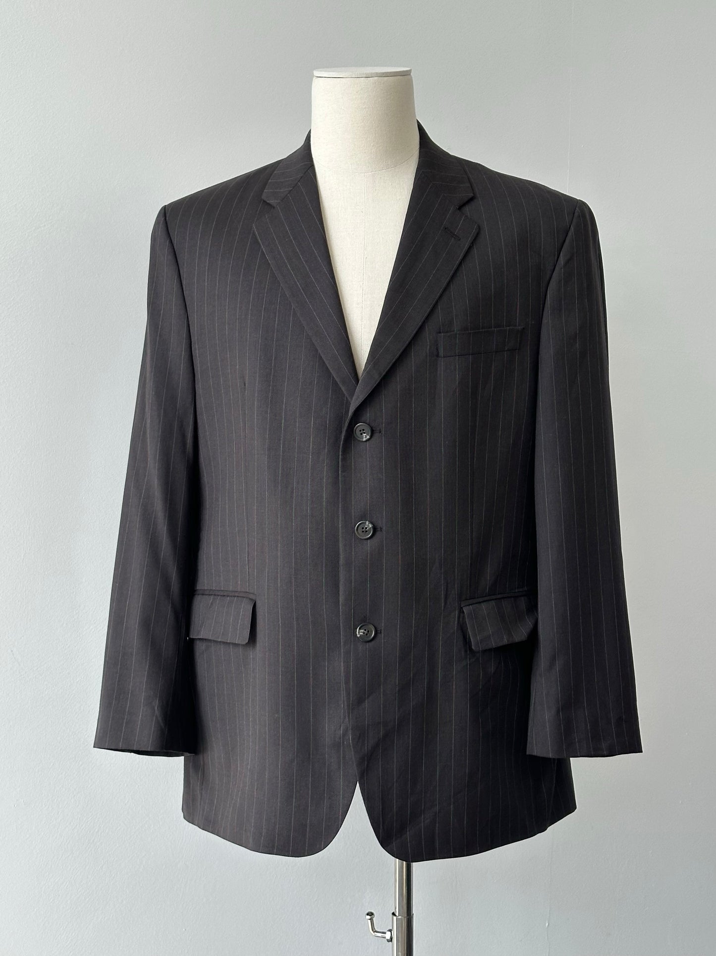 Ralph Lauren 1990s Pure Wool Striped Blazer - 44R