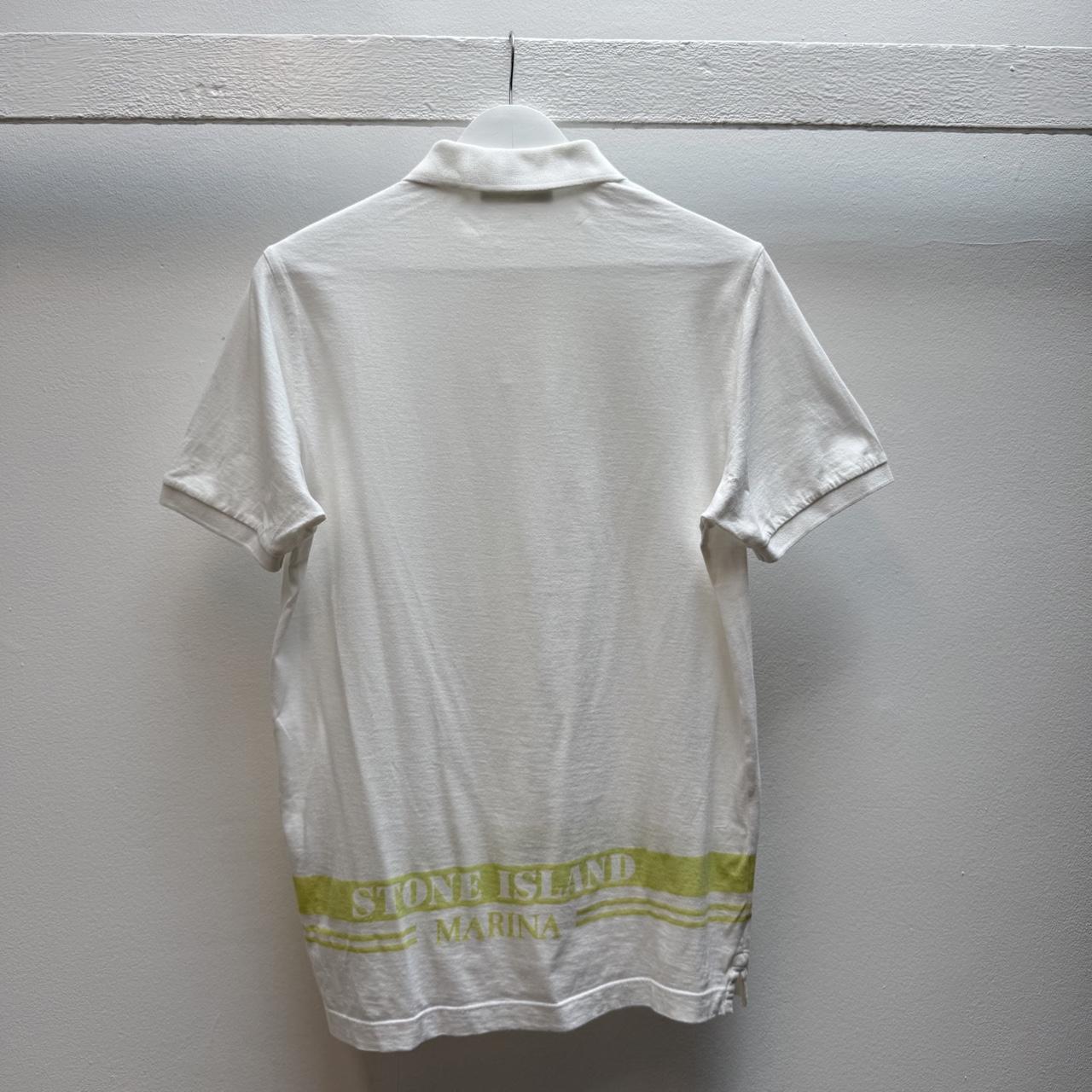 Stone Island Marina Striped Logo Polo Shirt (M) | Medium, Green