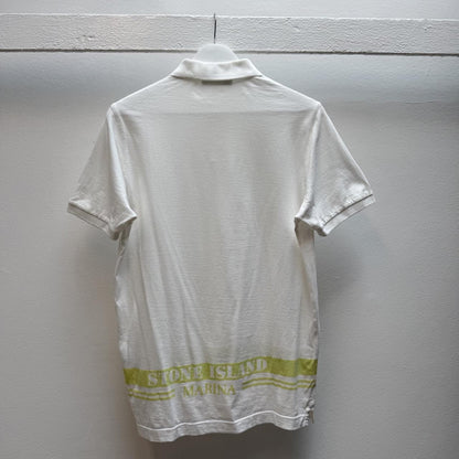 Stone Island Marina Striped Logo Polo Shirt (M) | Medium, Green