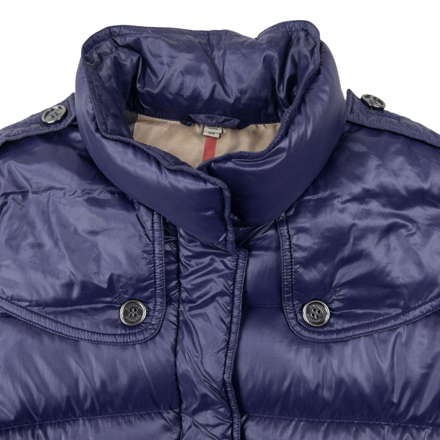 Vintage Burberry Zip Up Puffer Jacket Womens Size XS | XS, Purple