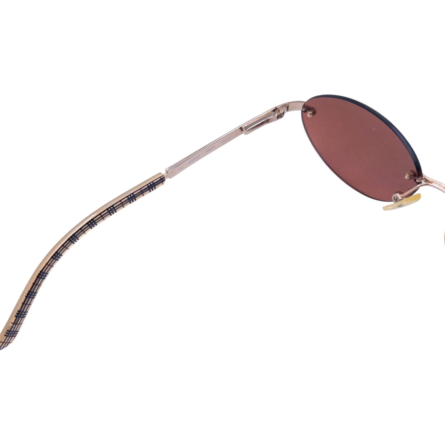 Vintage Burberry Nova Check Rimless Sunglasses