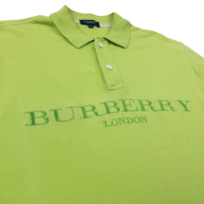 Vintage 2000s Burberry Embroidered Long Sleeve Polo Shirt Size M