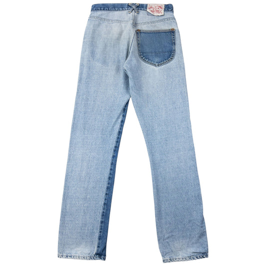Vintage 2000s Evisu Contrast Patchwork Japanese Denim Jeans Size W28 | W28, Blue