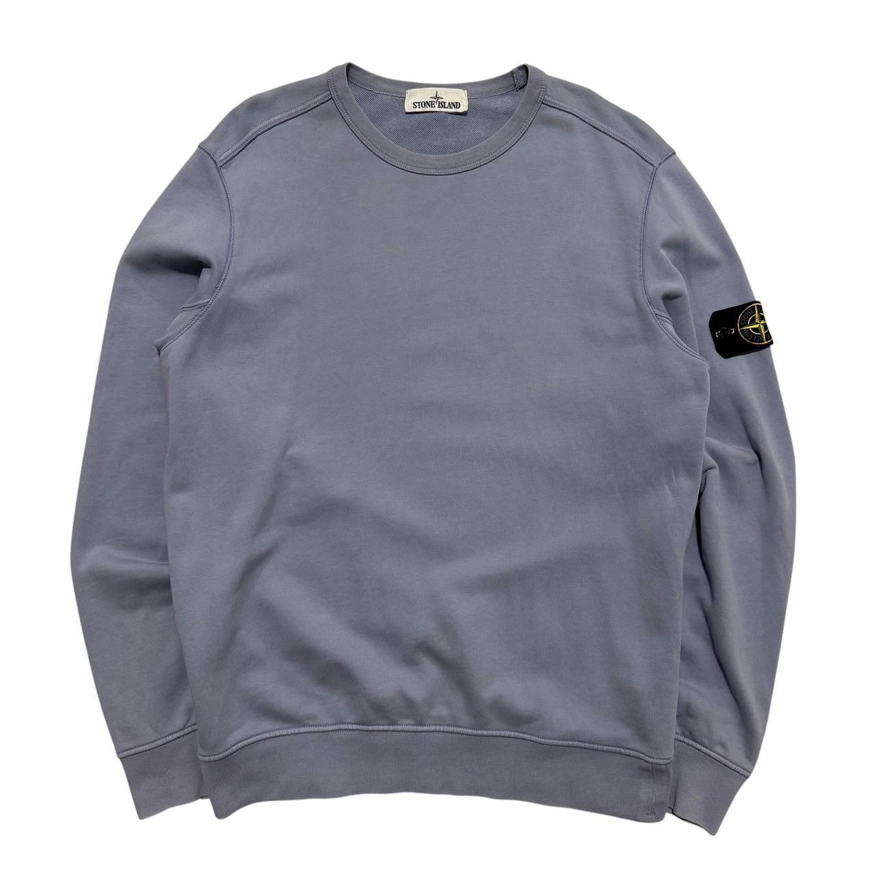 Stone Island Baby Blue Pullover Crewneck | Large, Blue