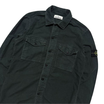 Stone Island Green Cotton Shirt | Large, Green