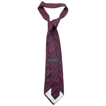 Vintage 90s Dior Monogram Silk Tie | O/S, Navy