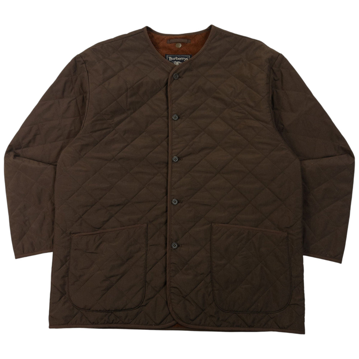 Vintage 90s Burberry Fleece Lined Quilted Jacket Size M | Medium, Brown