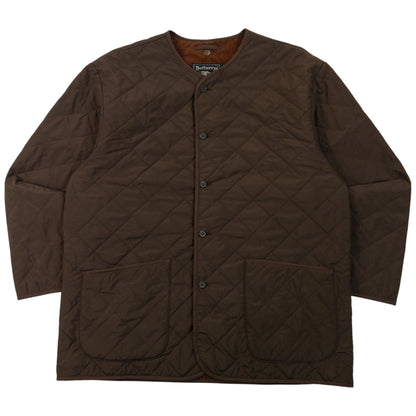 Vintage 90s Burberry Fleece Lined Quilted Jacket Size M | Medium, Brown