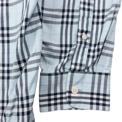 Vintage 2000s Burberry Nova Check Long Sleeve Button Up Shirt Size L | Large, Blue