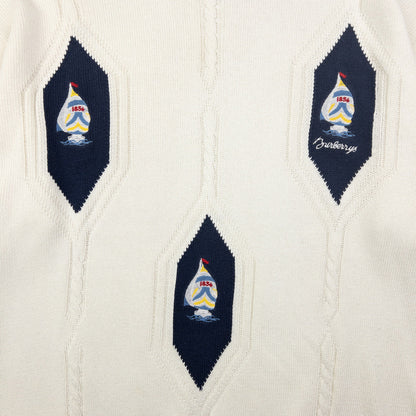 Vintage Burberry Embroidered Knit Jumper Size M