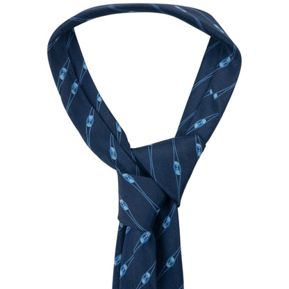 Vintage 90s Gucci Striped Monogram Silk Tie | O/S, Navy