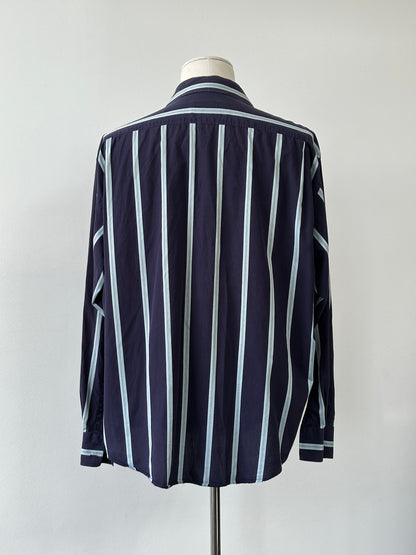 Yves Saint Saint Pour Homme 2000s Pure Cotton Striped Shirt - XXL