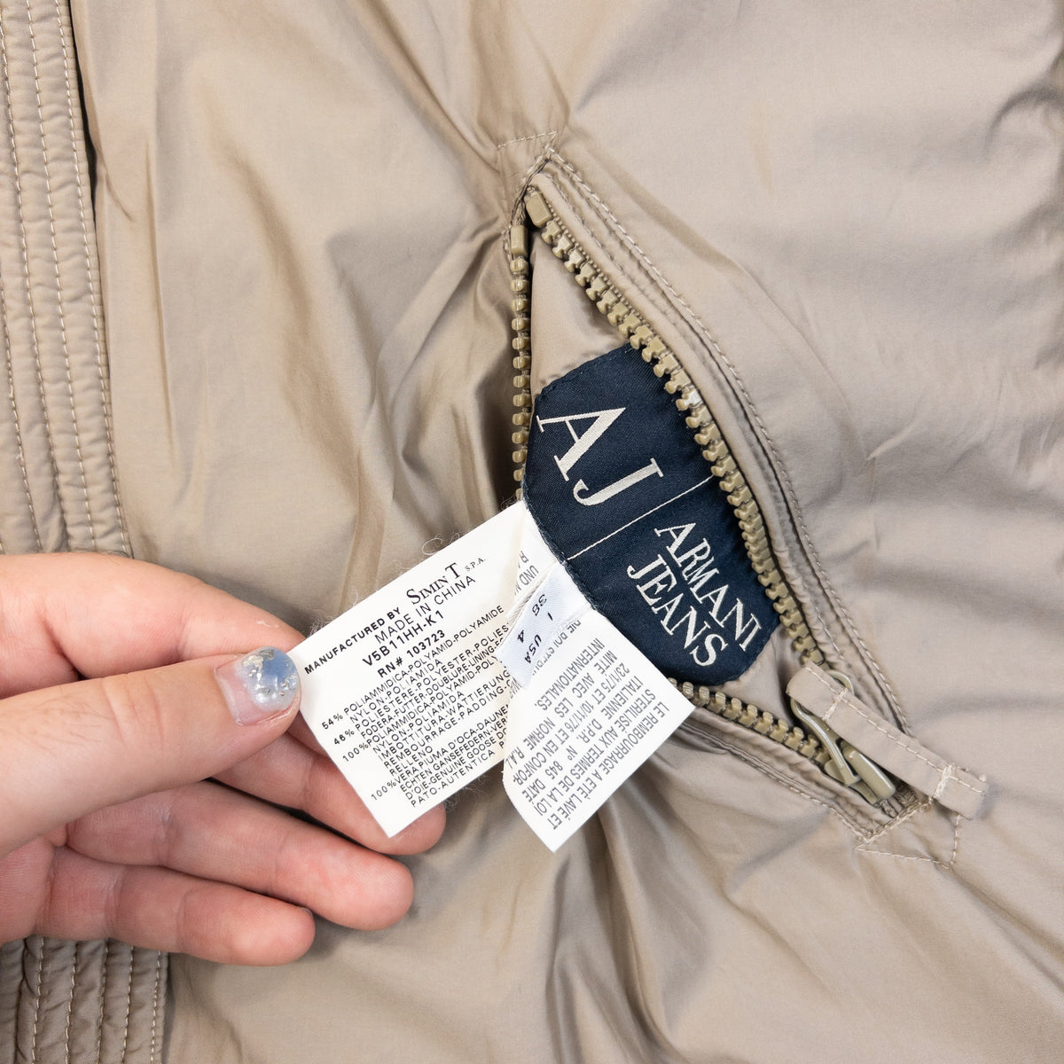 Vintage 2000s Armani Jeans Reversible Quilted Jacket Womens Size S | Small, Beige
